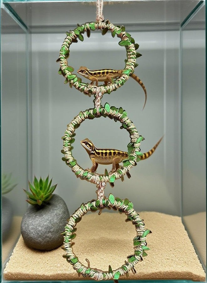 luchike 1 Pack Snake Climbing Rings for Ball Python Snake Enrichment Rings Ball Python Tank Accessories Chameleon Cage Accessories for Lizard Bearded Dragon Terrarium Gecko Reptiles - Image 3